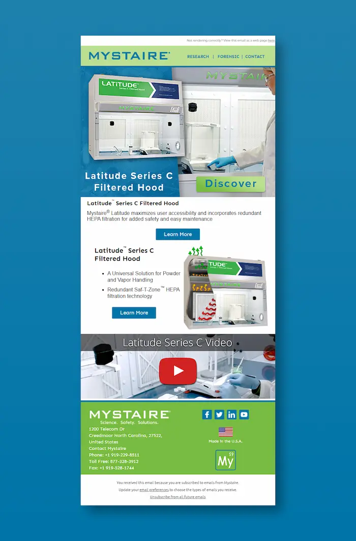 Mystaire HTML Email Mockup